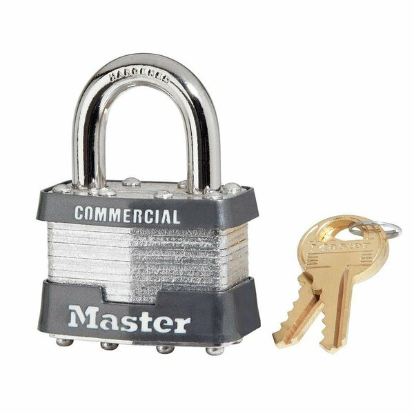 Master Lock Padlock, 1-3/4in. Steel Laminated Padlock Keyed# 0303 1KA-0303